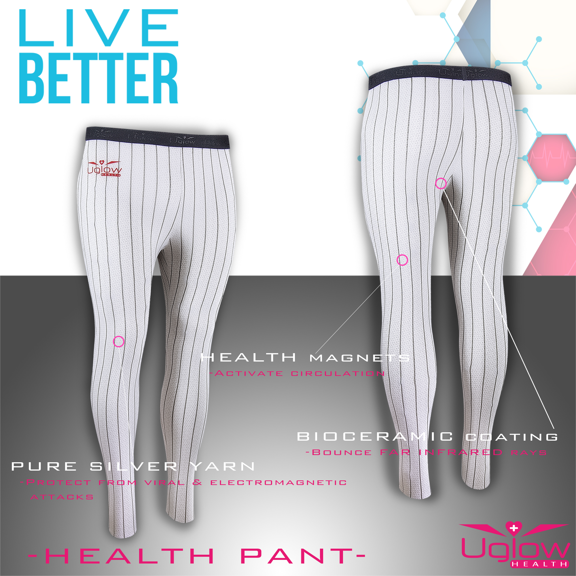 Buy Most Advanced UGLOW HEALTH | HEALTH PANT MAN | WHITE Online
